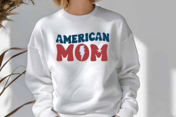 American MOM SVG PNG, 4th of July Graphic for Crafts