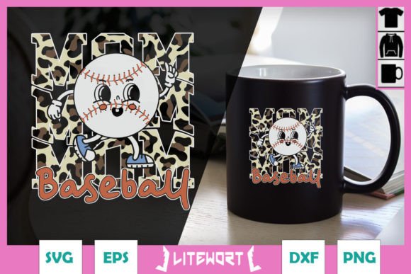 Cartoon Baseball Leopard Mom SVG: A Versatile Graphic Design Asset for Crafts and Branding