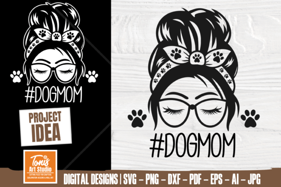 Dog Mom SVG PNG DXF Messy Bun SVG Graphics and Crafts