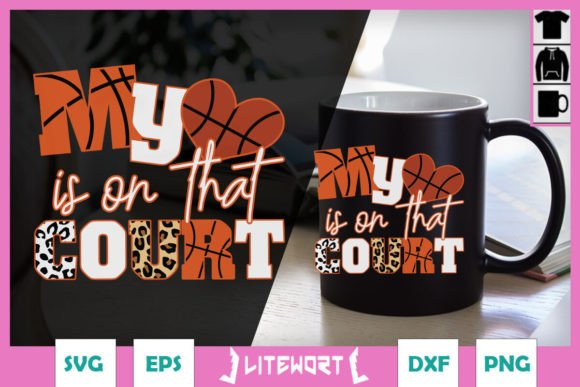 My Heart Is on That Basketball Mom SVG for Crafts and Graphics