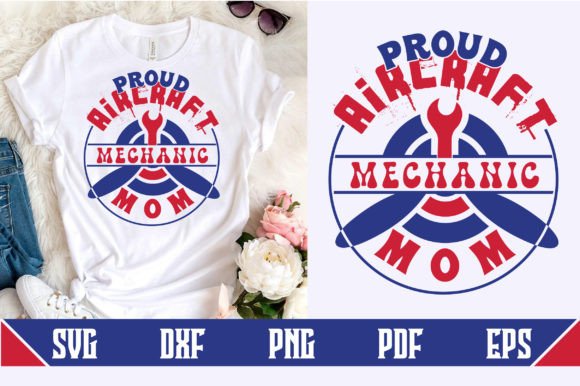 Proud Aircraft Mechanic Mom SVG Design for Crafts and Graphics