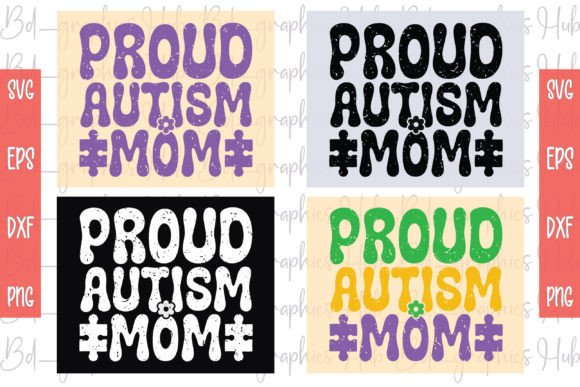 Retro Proud Autism MOM SVG: A Versatile Graphic Design Asset for Crafts and Branding